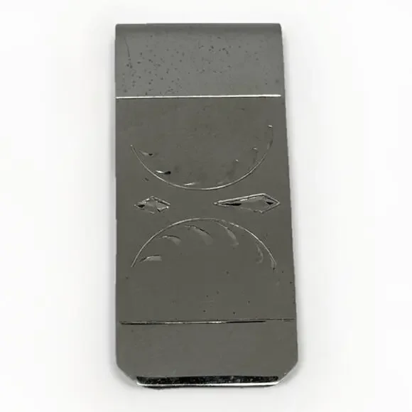 Sterling Silver Money Clip Hand Engraved Design MR X