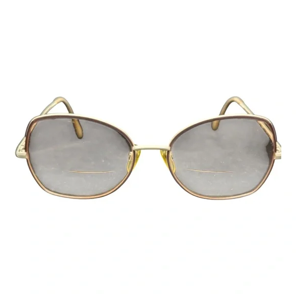 Bersel 2093 Brown Beige Metal Oval‎ Eyeglass Frames Size 56/17