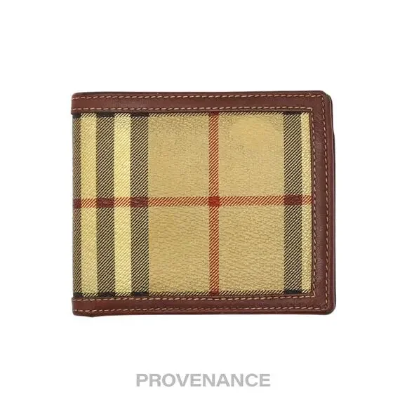 🔴 Burberry Bifold Wallet - Haymarket Check Brown