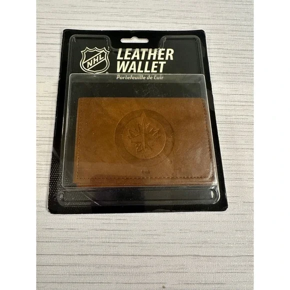 NHL Winnipeg Jets Rico Leather Wallet Brown Bifold Mens MTR10301 New