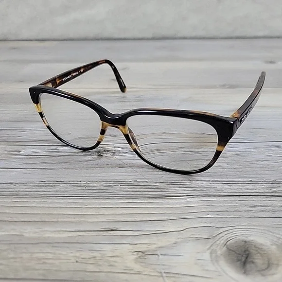 Coach HC6103 5443 Cat Eye Black Tort‎ Gltr Varsity Stripe Womens Eyeglasses 54mm