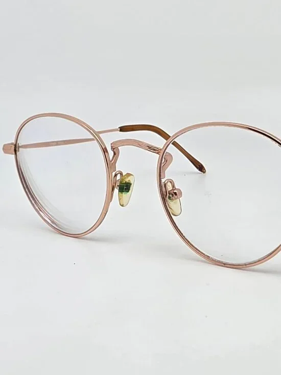 Liingo Jessie Rose Gold Crystal Brown Round Eyeglasses Frame 48-21-135