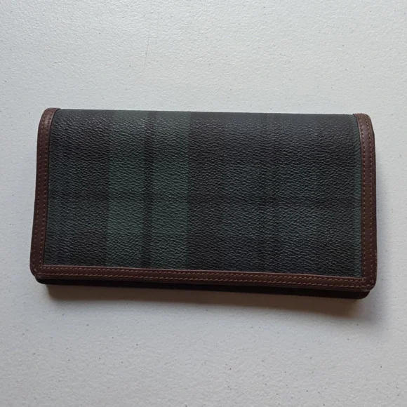 Vintage 90’s Polo Ralph Lauren Blackwatch Tartan Plaid Leather Wallet Checkbook