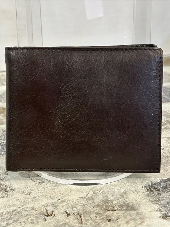 Classic Men's Leather Bifold Wallet in Dark Brown