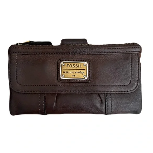 Fossil Dark Brown Genuine Leather Wallet
