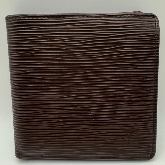 Authentic Louis Vuitton Brown Epi Leather Marco Wallet