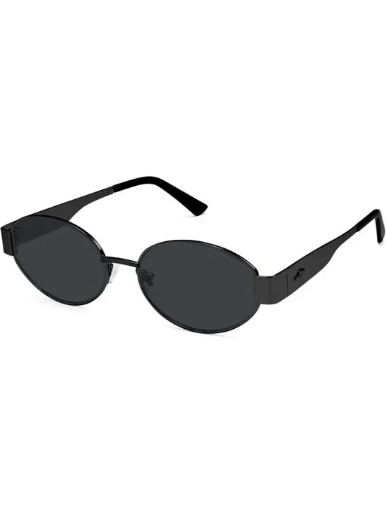 Women's Matte Black Grey Lens Oval Trendy Shades UV400 Protection Sunglasses