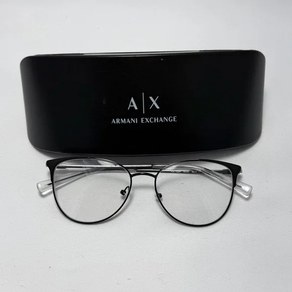 Armani Exchange Black Clubmaster Eyeglasses - Frames Only