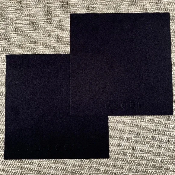 2 Gucci Black On Black Cleaning Cloths Microfiber For Sunglasses Eyeglasses New