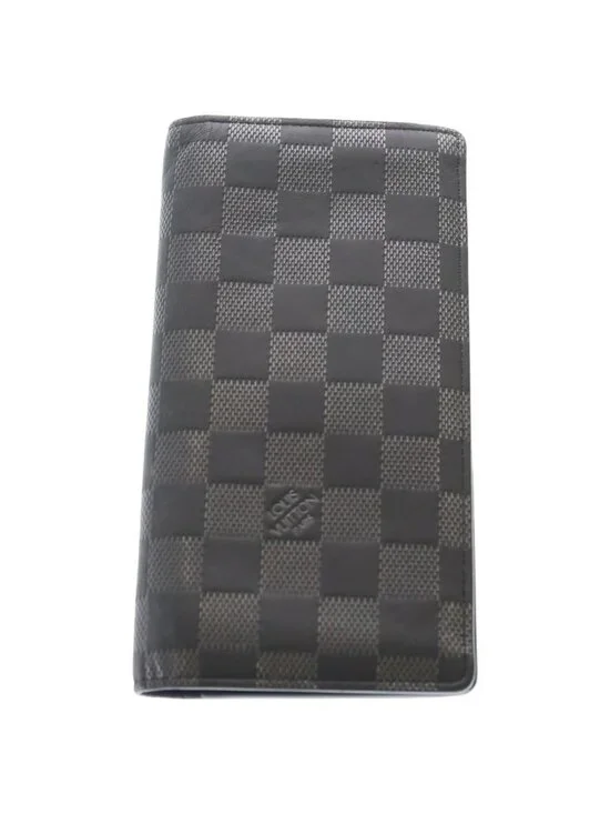 Louis Vuitton Damier Infini Portefeuille Brazza Wallet Black Silver