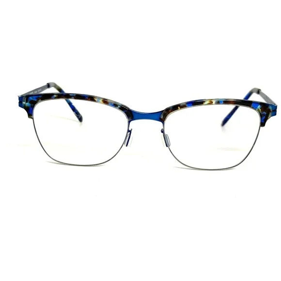 Modo 4515 Titanium Eyeglasses Blue Brown Tortoise Semi Rimless Frames 51-18-140