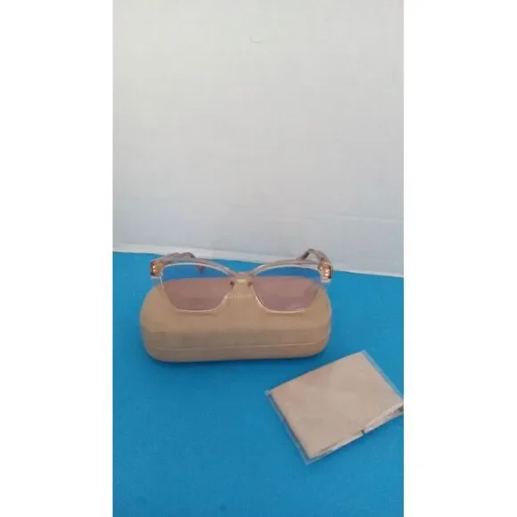Chloé Designer‎ Frame Optical Glass with Case Cleaning Cloth Transparent Pink