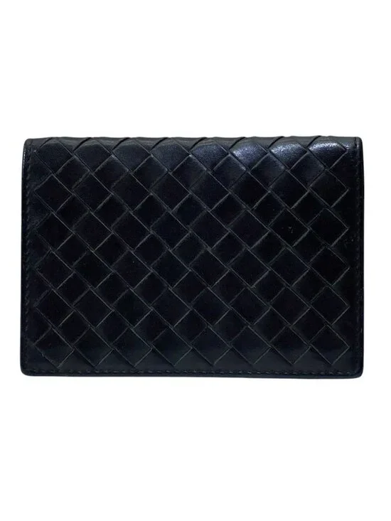 Bottega Veneta Intrecciato Bifold Card Case Business Holder Leather Brown