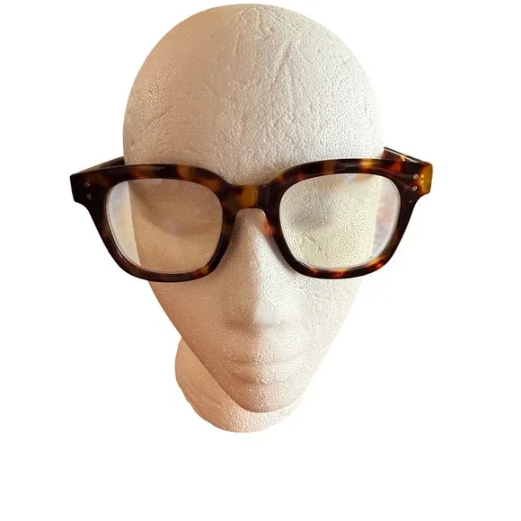 Retro 90's Madison Avenue Square Tortoise Shell Blue Light‎ Fashion Glasses