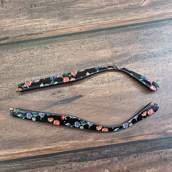 Kate Spade Jeri Replacement Eyeglass Temple Arms Black Floral 140mm Pair‎
