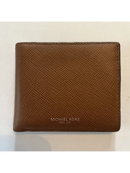 Men’s Michael Kors Billfold Wallet Brown Leather Slim