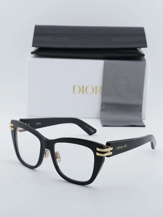 Dior CDIORO S1F 10BB Square Eyeglasses 54mm - Shiny Black