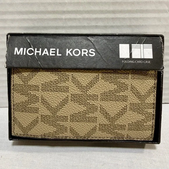 Michael Kors Jet Set Men's Card Wallet Camel Color Poil De Chameau‎ Retail $88