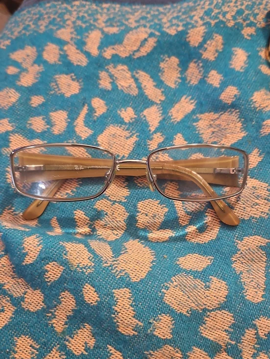 Ray-Ban Rectangular Metal Glasses in Silver and Brown