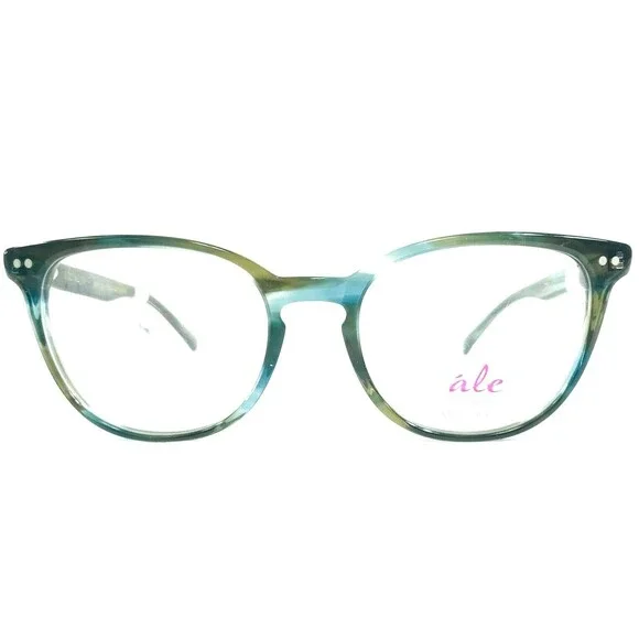 Ale by Alessandra Eyeglasses Frames 617-3 Clear Blue Green Round 51-18-135