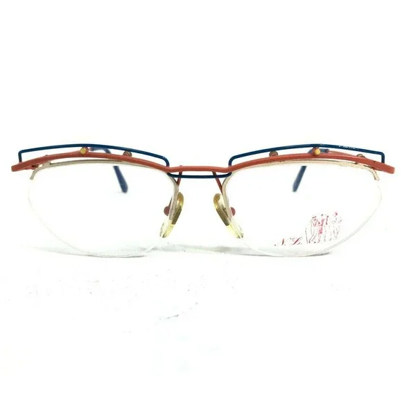Nouvelle Ligne SWING 23 02 Eyeglasses Frames Blue Orange Round Oval Wire Rim 135