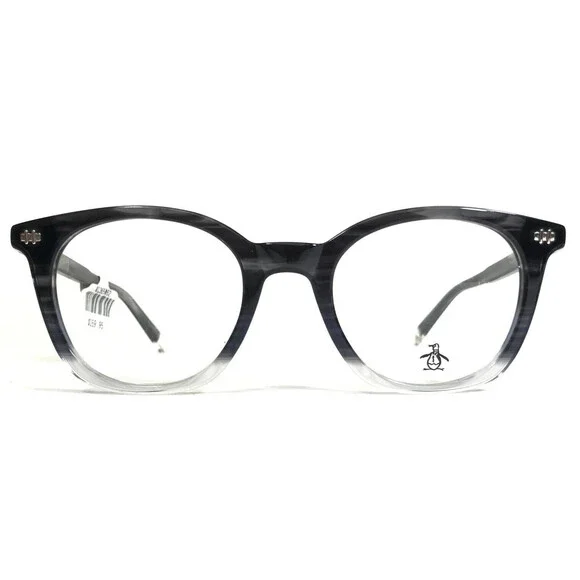 Penguin Eyeglasses Frames The Locke RK Grey Horn Clear Round Full Rim 49-21-140