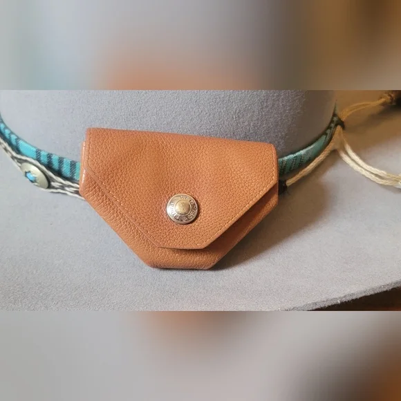 Authentic Hermes coin case le Van Cattle Leather Serie brown Sellier