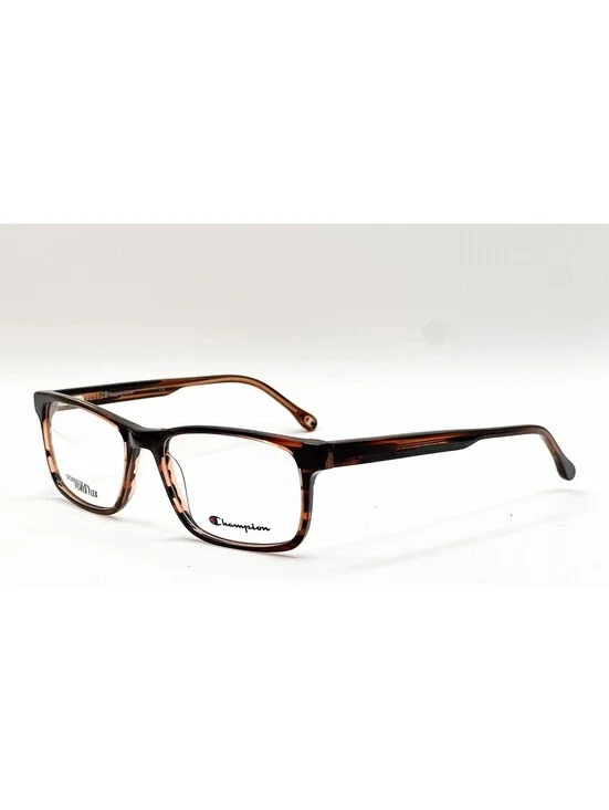 Champion CU 4003 C02 Brown Stripe Rectangle Authentic Eyeglass Frames 59-19-150