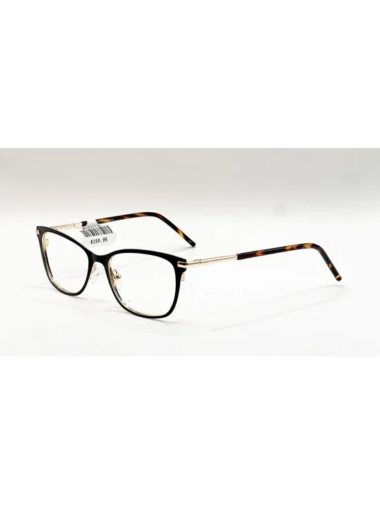 Chelsea Morgan CM 8000 BK Black Gold Cat Eye Authentic Eyeglass Frames 53-17-140