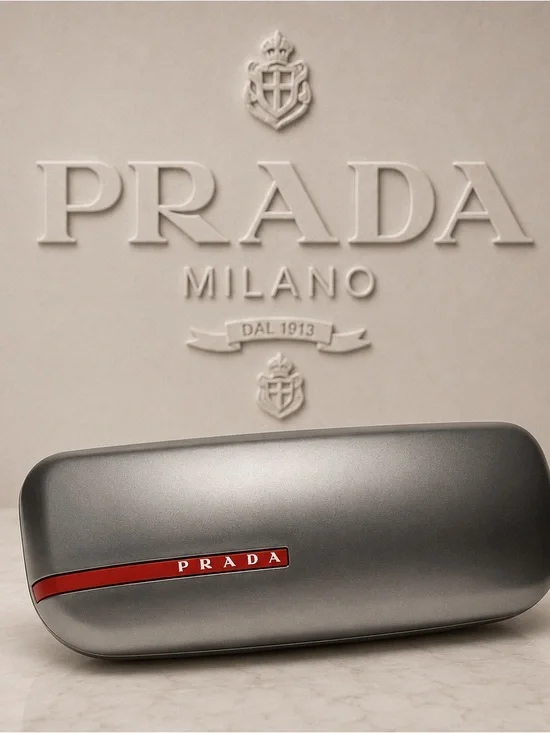 PRADA Sport Eyeglasses Case – Hard Shell Black & Red