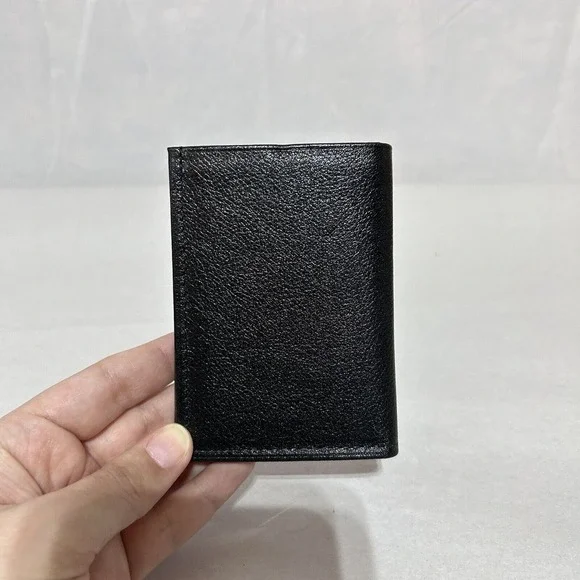 Rolfs Men's Royal Crest Trifold Wallet Genuine Leather Compact Classic Black New