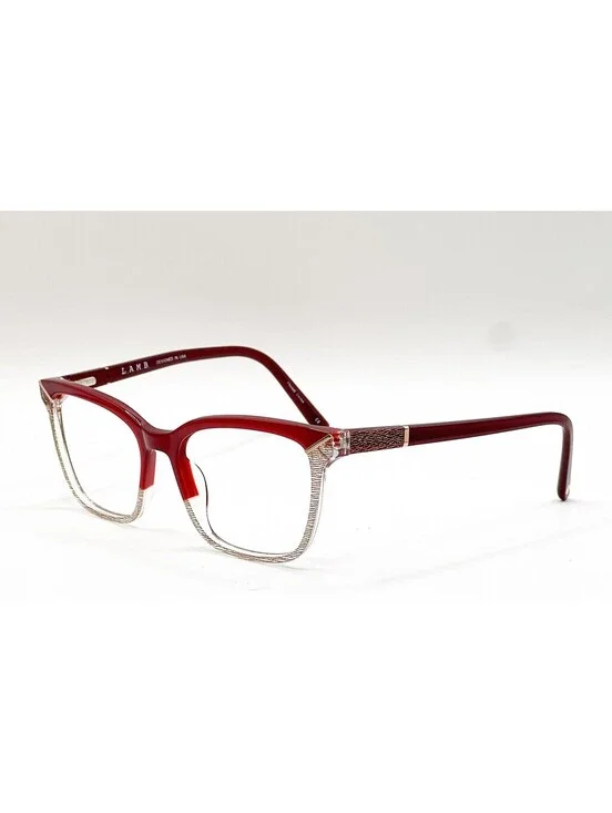 L.a.m.b. LA084 Bur Burgundy Rose Gold Square Authentic Eyeglass Frames 53-17-140