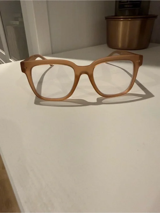 Matte Beige Women's Square Frame Glasses (Look Optic- Laurel Frames)