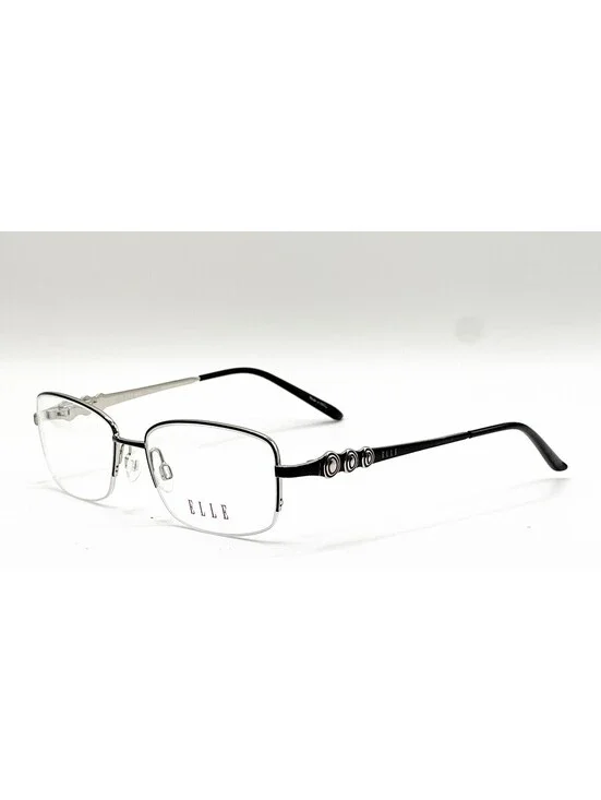 Elle EL13417 BK Black Rectangle Authentic Eyeglass Frames 52-17-135