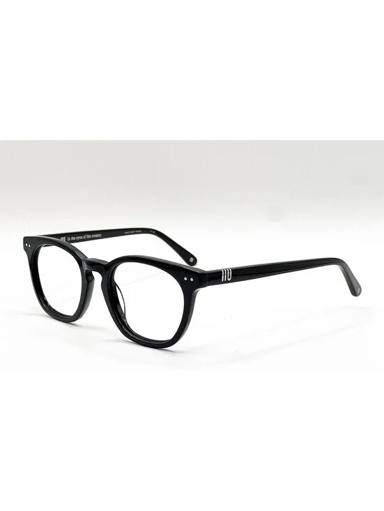 Muse 35-002463 Shiny Black Round Authentic Eyeglass Frames 49-23-145