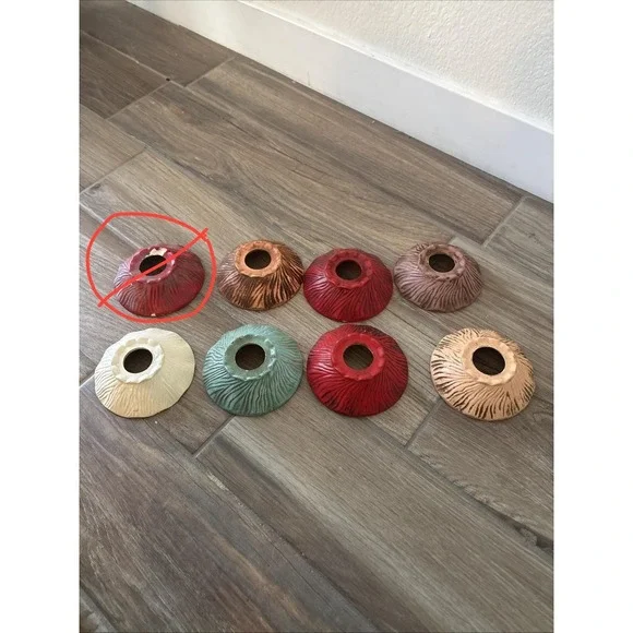 Vintage Lot Of 7 Miniature‎ Lantern Lamp Shades Ceramic 4.5