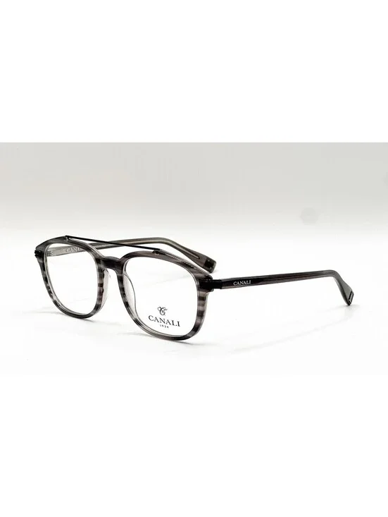 Canali CO316 C02 Grey Stripe Rectangle Authentic Eyeglass Frames 52-18