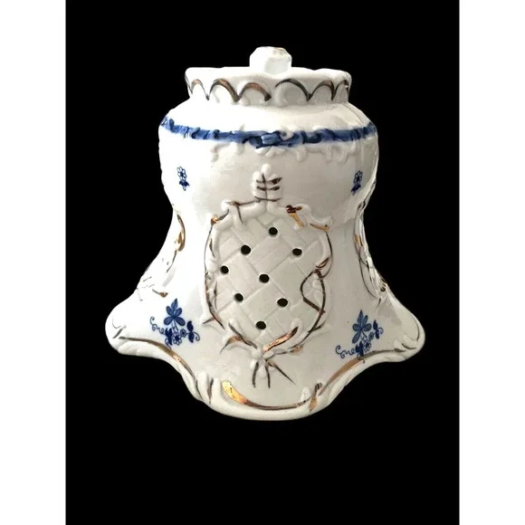 Antique Vintage White Blue Unicorn Goddess Lamp Shade 1 Porcelain Romantic