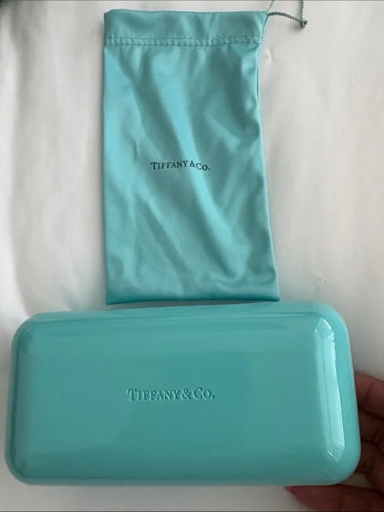 Tiffany & Co. Turquoise Eyewear Case with Drawstring Pouch