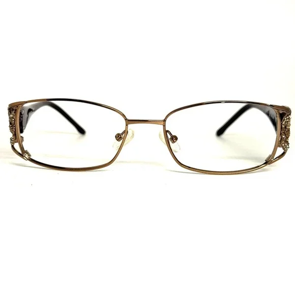 Valentino 5651 6D0 Bronze Rose Crystal Eyeglasses Frames 53-17-135 Made in Italy