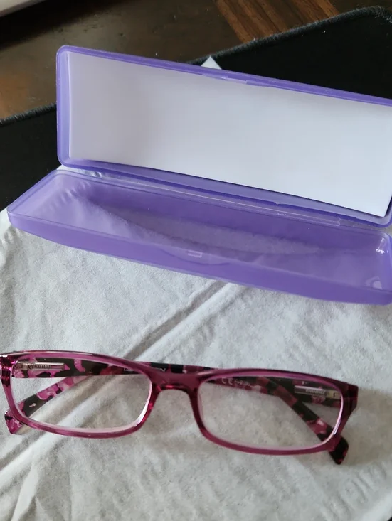 NEW Women Reading Glasses Ladies Purple Spring Hinge Readers 2.0 Resin Case