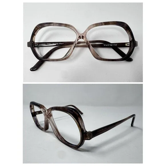 Visorette Lozza Italy Vintage Eyeglass Frames Pink Brown Fade NOS 52-20-145