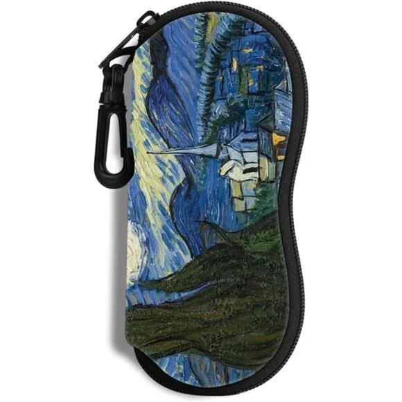 Sunglasses case portable neoprene zipper case  safety eyeglasses box with clip
