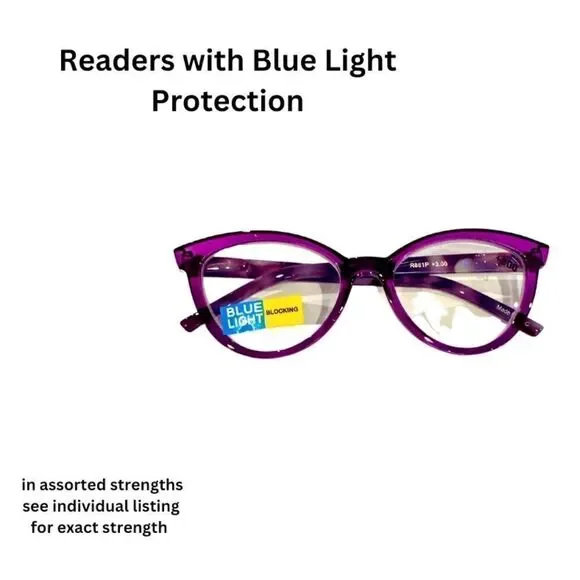 💼 Readers with Blue Light Protect. Colorful  Contemporary Purple Cat Eye