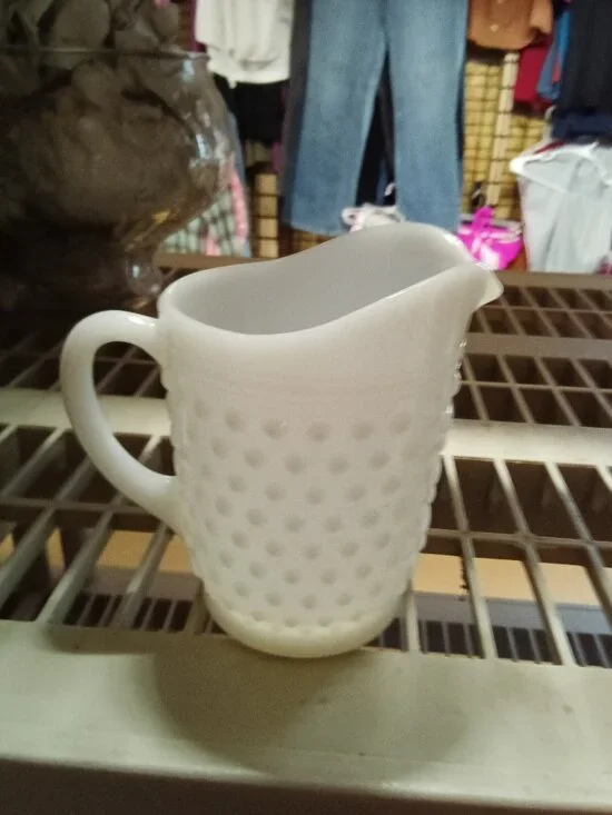 Vintage Milk Glass Hobnail Pitcher 6x4 Inches - 25% Off When You Bundle 5+ Items