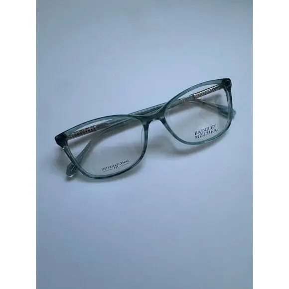 NEW Badgley Mischka Teddi International Fit turquoise blue eyeglasses