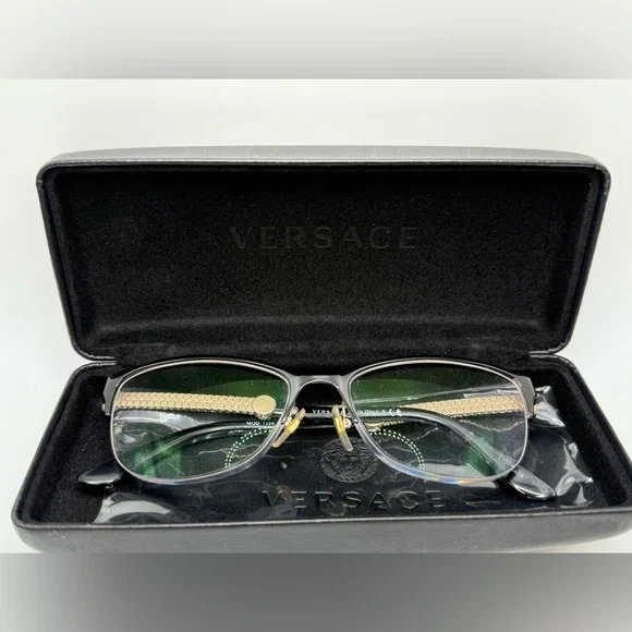 Versace Prescription Glasses VE Mod1228 1291 black/pale gold frames/frame only