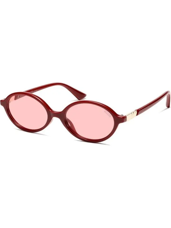 SOJOS Women's Light Red Polarized Retro Oval Sunglasses Vintage Trendy Designer