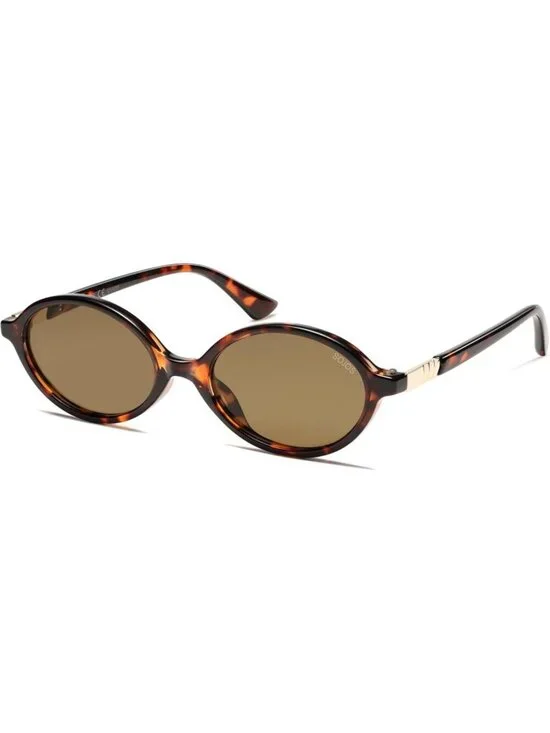 SOJOS Women's Brown Polarized Retro Oval Sunglasses Vintage Trendy Designer