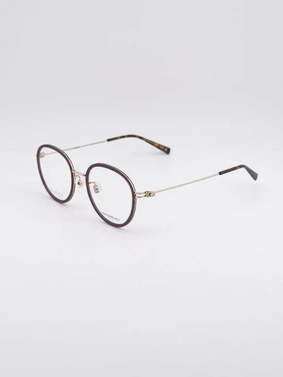 Gucci GG1851OA 007 Eyeglasses Brown / Gold 50mm Round Frame